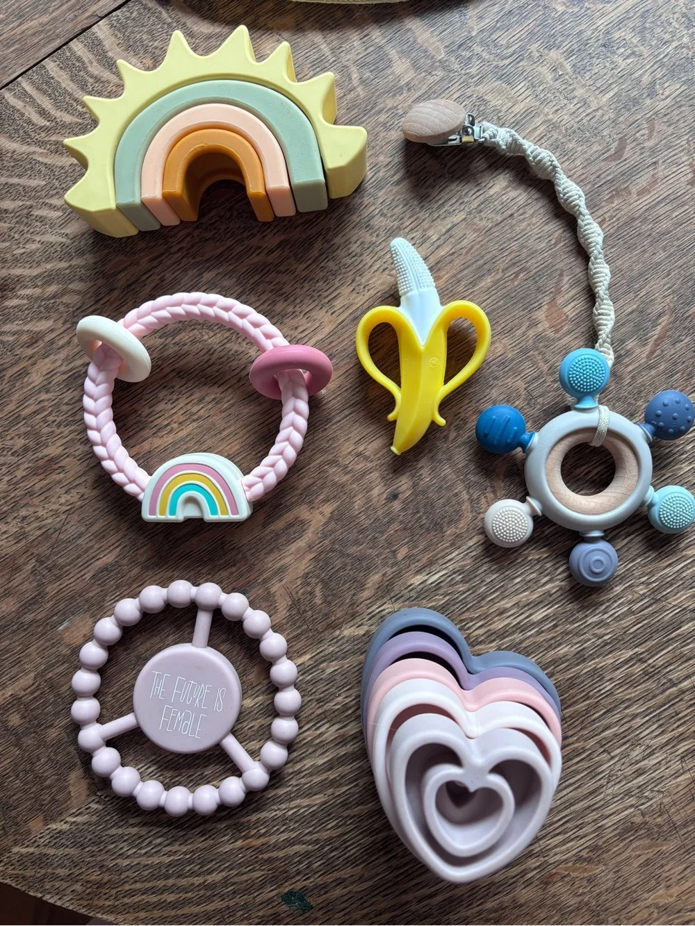 Plush Lovey Trio Set - Baby Girl - 4 teething, 2 stack sets